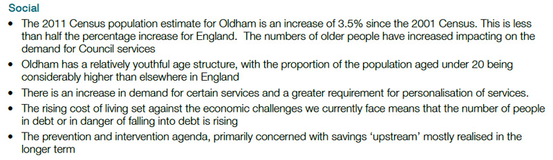 misleading section from oldham labour councils financial accounts for 2014-15